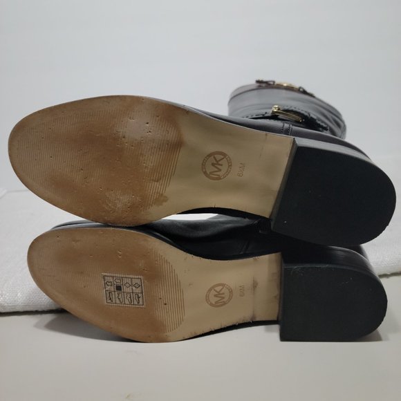 Michael Kors Stockard Two Toned Black Tall Leather Riding Boot Women’s Size 6.5M - Picture 12 of 16